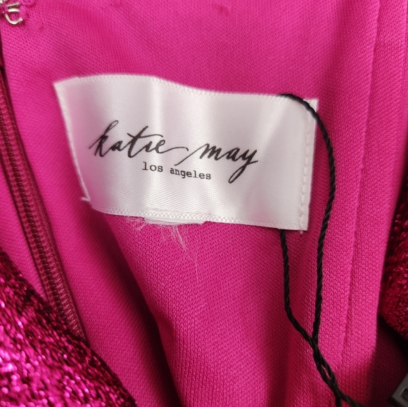 Katie May Elise Dress in Electric Pink & Mauve Size Small - Picture 10 of 14